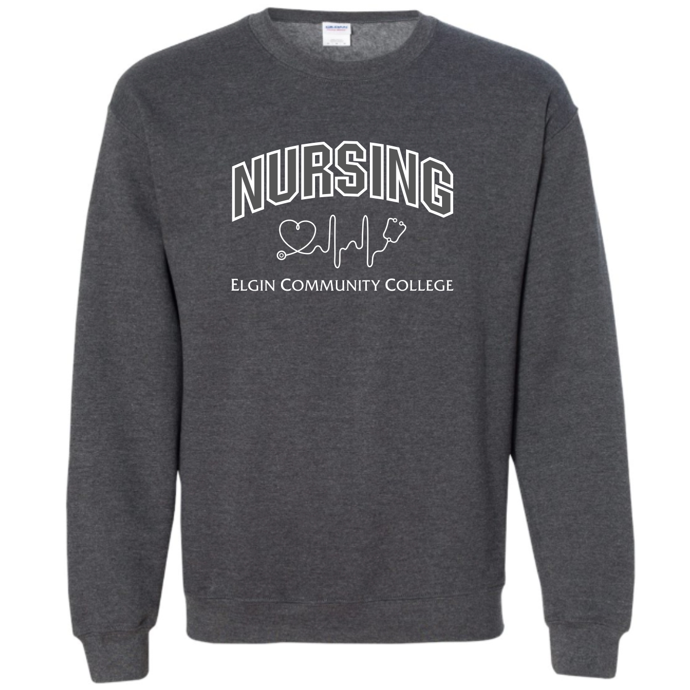 ECC Nursing Dark Heather Grey Crew Neck Sweatshirt