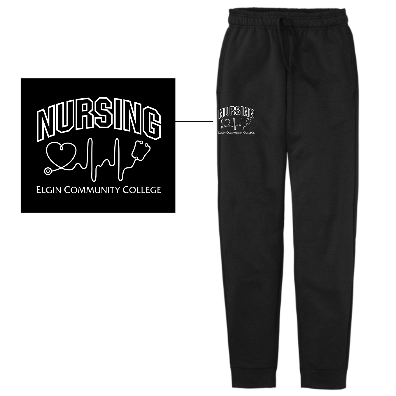 ECC Nursing Black Fleece Jogger